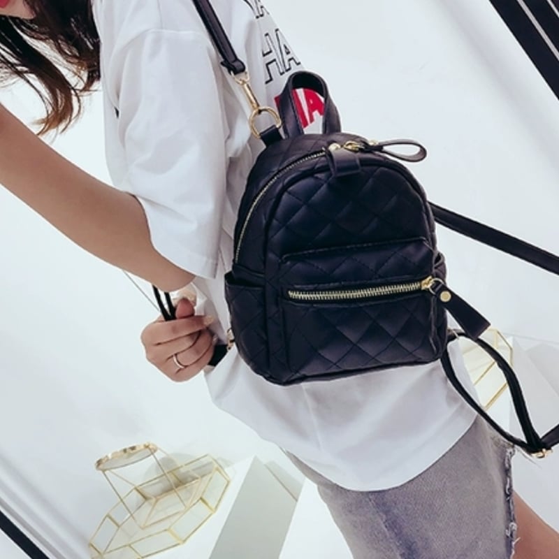 キルティング ブラックリュック LIZDAYS デイバック リュック (LF)「LIZDAYS」13ポケット マルチ