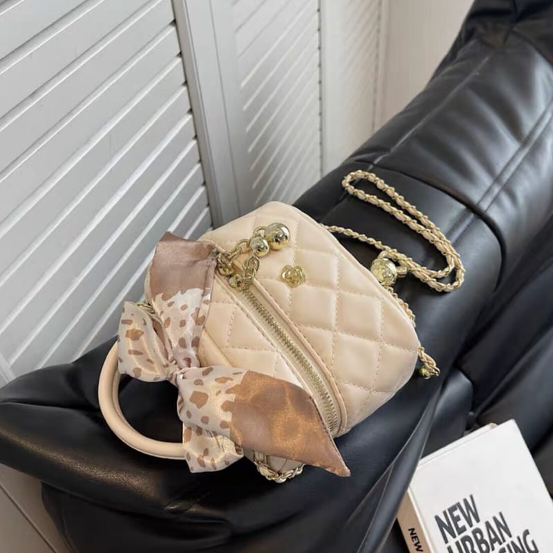 スカーフ付きキルティングバニティbag 2種3色 | ecrea