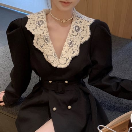 girly lace トレンチコート