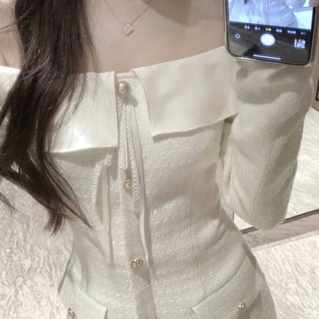 オフショルタイトミニワンピ