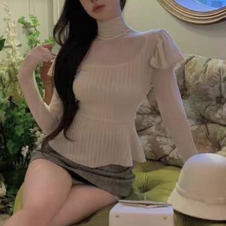 Shoulder Frill Sheer Top