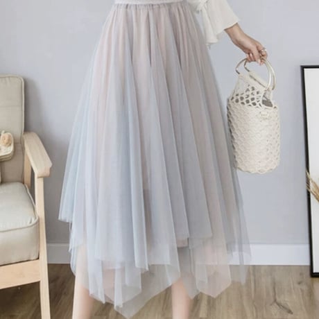 fairy chiffon long skirt 3色