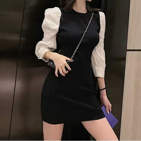 パフスリ black ワンピース