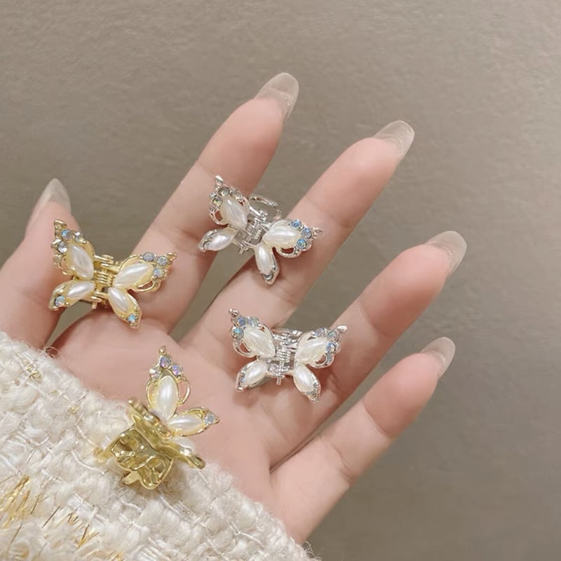 バタフライヘアクリップゴールド＆シルバー4個セット | ecrea