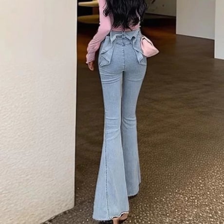 Back Ribbon Flare Denim