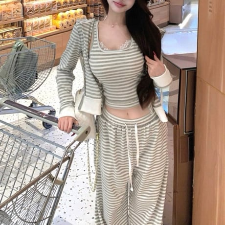 なつきち様ご着用♡Stripe Lounge 3piece