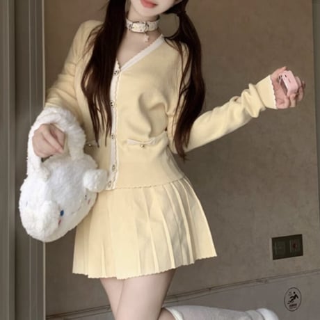 Yellow プリーツスカートセットアップ