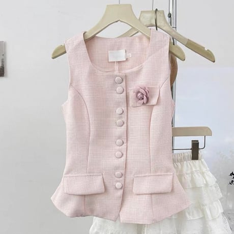 Classic Tweed Peplum Top 4色