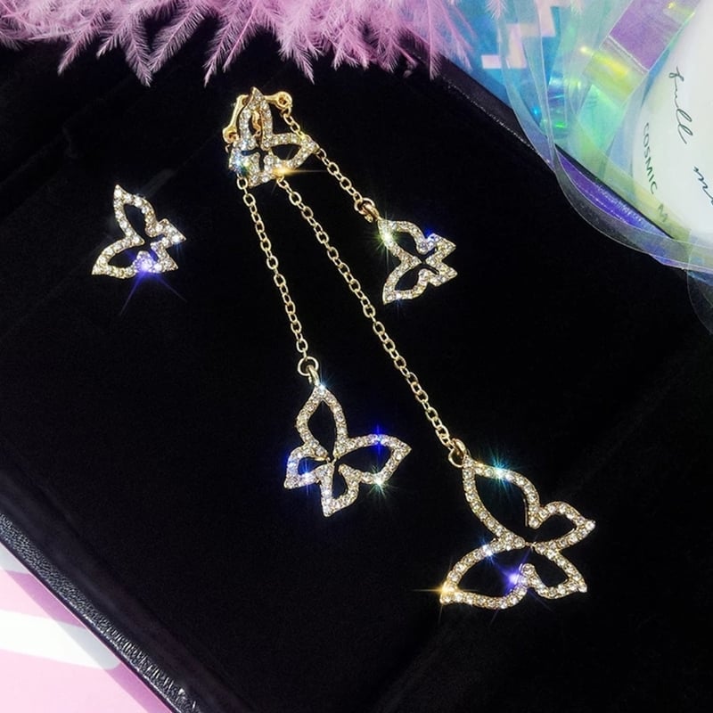 愛咲マリン様ご着用*.バタフライシャンデリアピアス2色 | ecrea 愛咲マリン様ご着用*.バタフライシャンデリアピアス2色 | ecrea