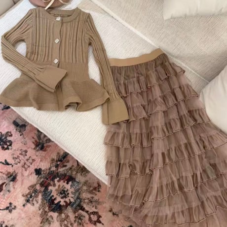 Peplum Knit Setup 2色