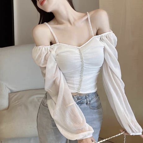 kira kira シアー長袖トップス 3色