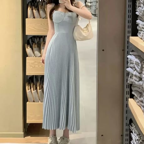ice blue pleats long op