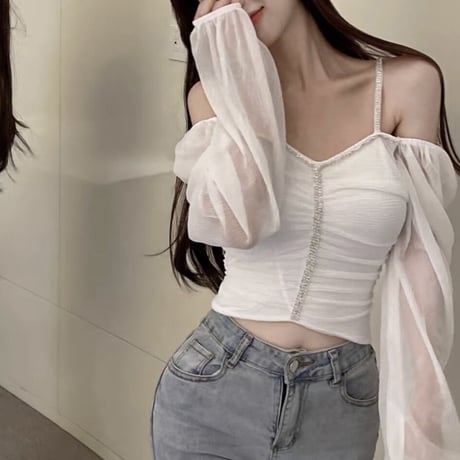 kira kira シアー長袖トップス 3色