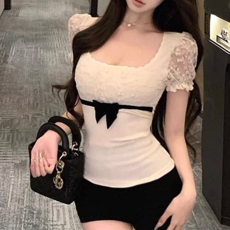 Ribbon Puff Sleeve Top