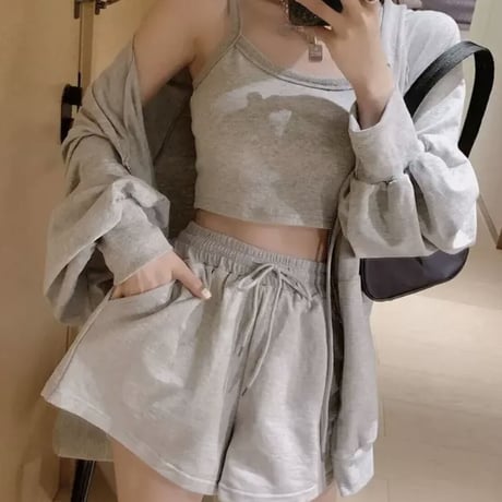 笹木里緒菜様ご着用♡ラフかわパーカー3点セット2色
