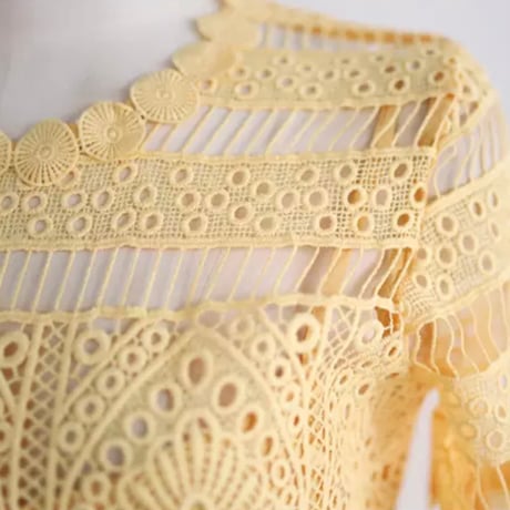 愛瀬椿様ご着用yellow crochet onepiece