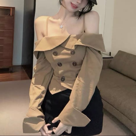Off-Shoulder Trench Top