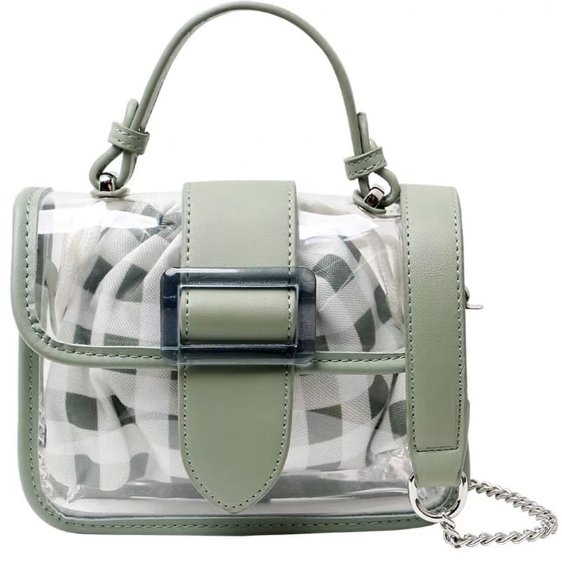 kina one ribbon bag ギンガムチェック クロ ギンガムチェッククリアバッグ | ecrea