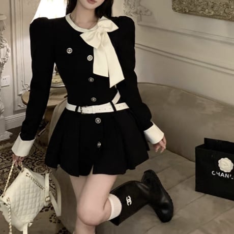 リボン Dolly 長袖ワンピ
