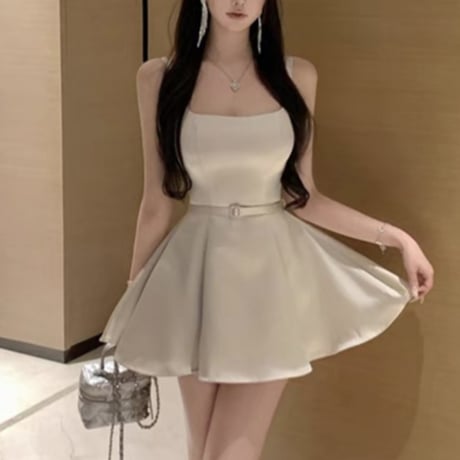 シンプルフレアキャミワンピ 2色