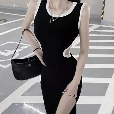sporty slit long op 2色