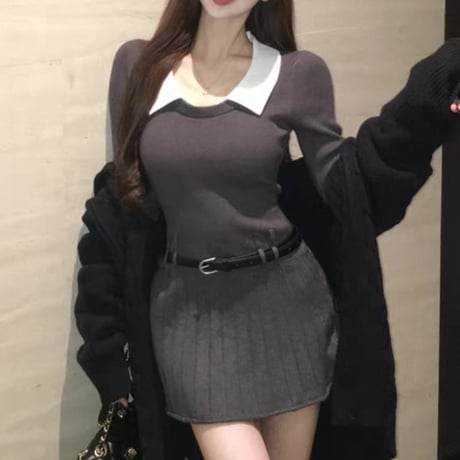 Glay Pleats Docking Dress