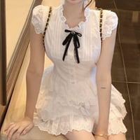Girlyコットンレース ワンピ