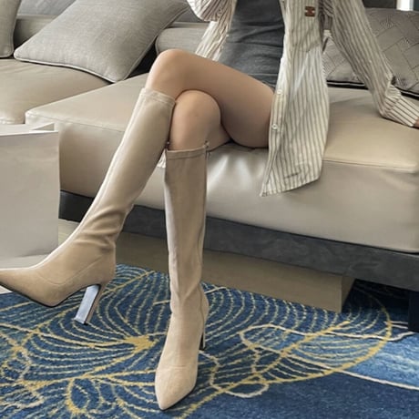 スウェード美脚ロングブーツ2色