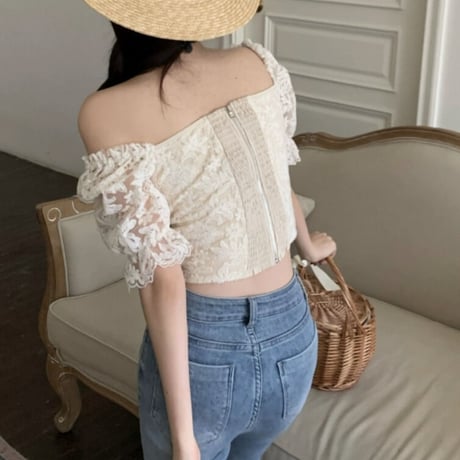 Flower lace mini tops