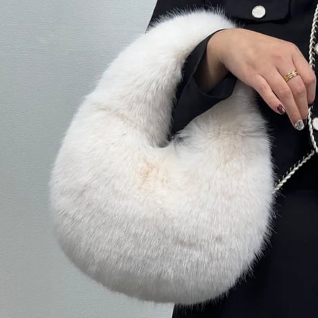 all fur hand bag 4色