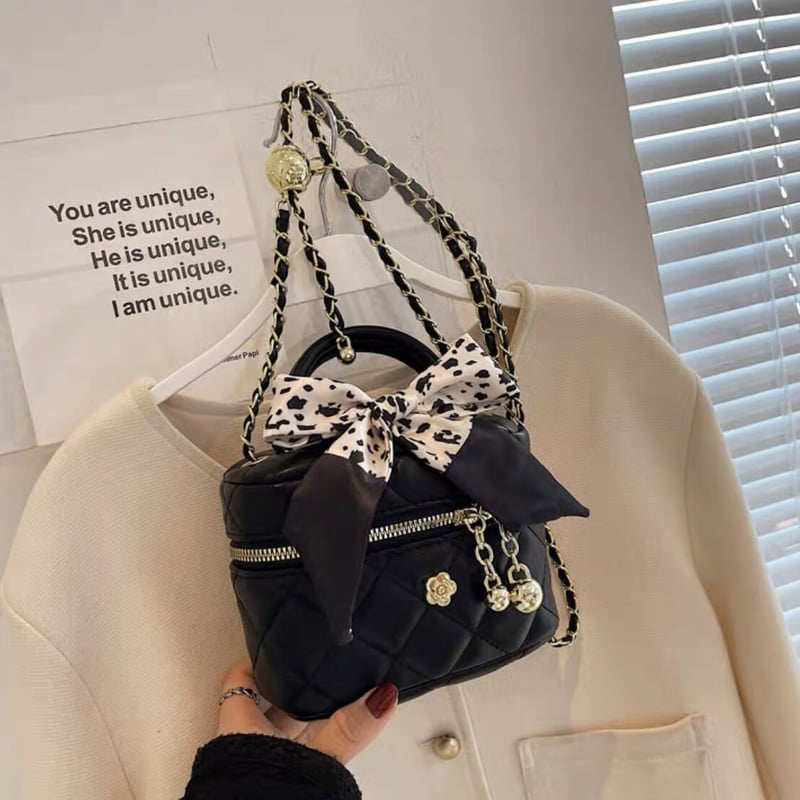 スカーフ付きキルティングバニティbag 2種3色 | ecrea