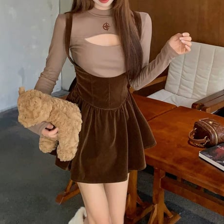 まゆぴちゅー様ご着用♡brown girly ベロア set