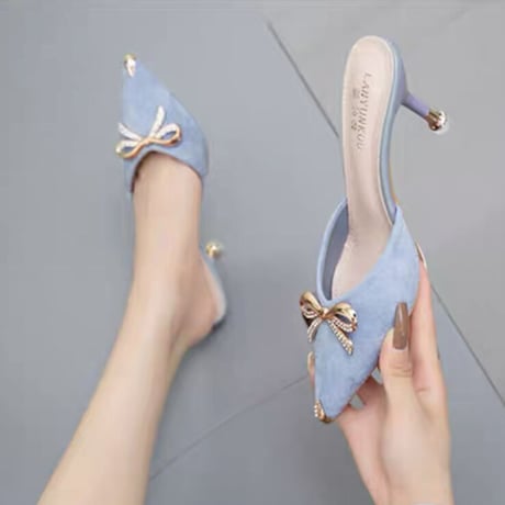 gold ribbon shoes 3色