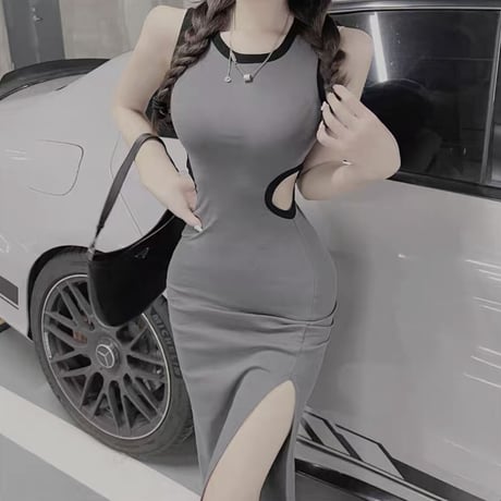 sporty slit long op 2色