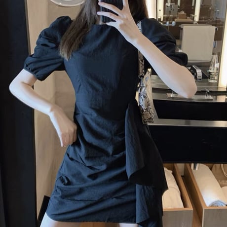 小越しほみ様ご着用♡サイドフリルパフ袖ワンピ2色