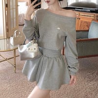 Casual Off-shoulder Sweat set up 2色