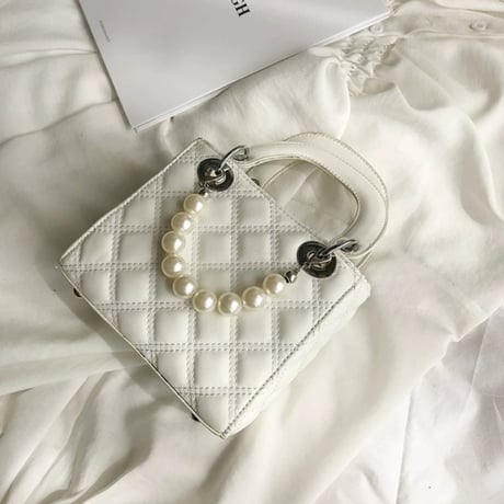 パール付き ハンドbag 4色