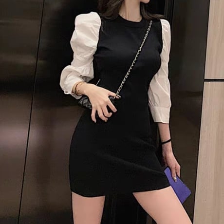 パフスリ black ワンピース