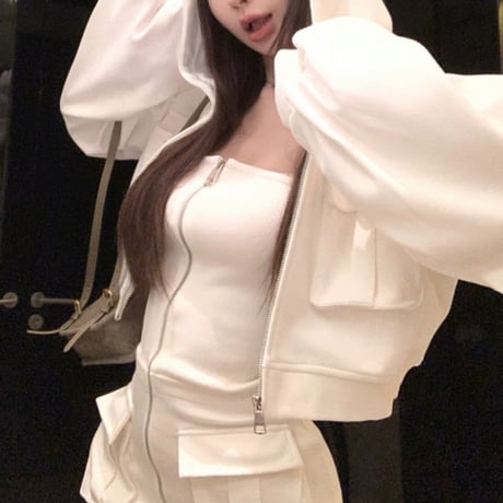 愛咲マリン様ご着用♡Zip-Up Mini Set 2色