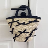 ribbon straw bag 3色