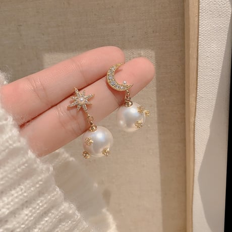 パール moon＆star ピアス
