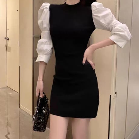 パフスリ black ワンピース
