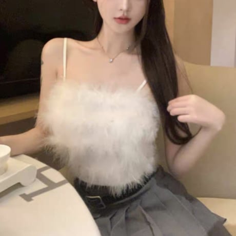 fur short camisole 2色