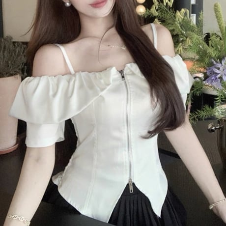 Frill Shoulder Corset Top 3色