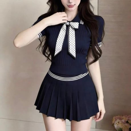 Sweet Ribbon Knit Set Up 2色