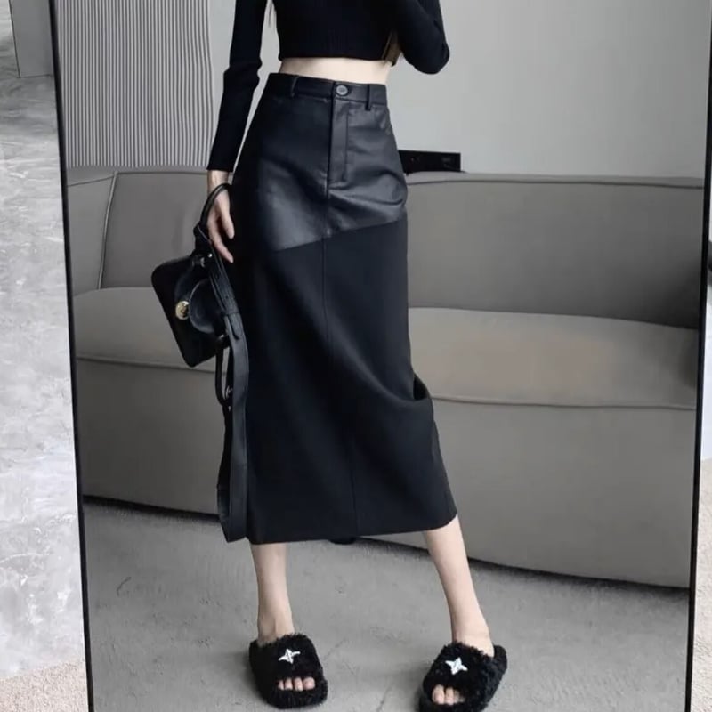 エコレザードッキングタイトスカート | ecrea