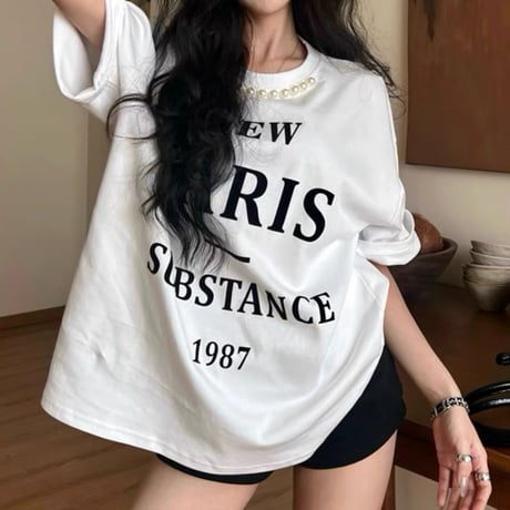 パール付きPARISトップス 3色