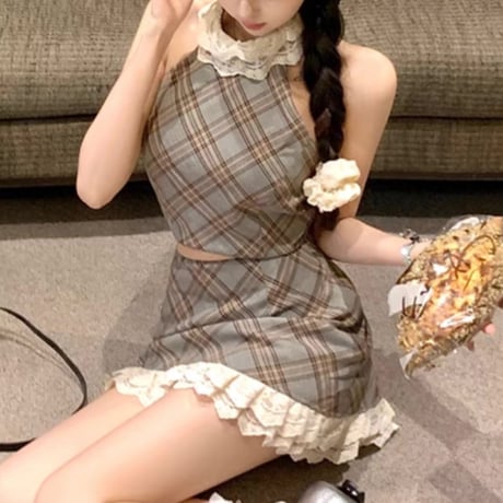 チェック柄セットアップ