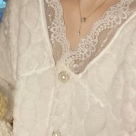 simple lace モコモコ ルームウェア