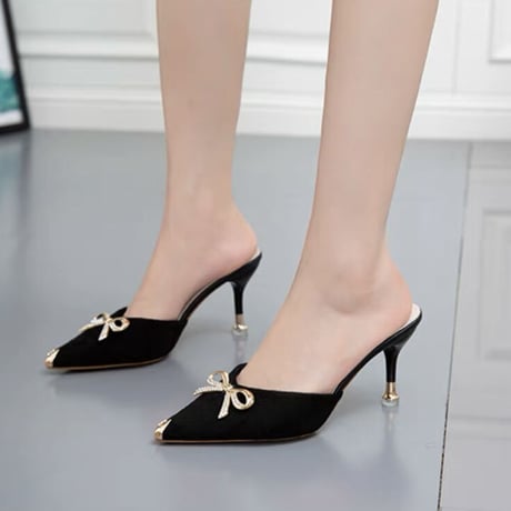 gold ribbon shoes 3色